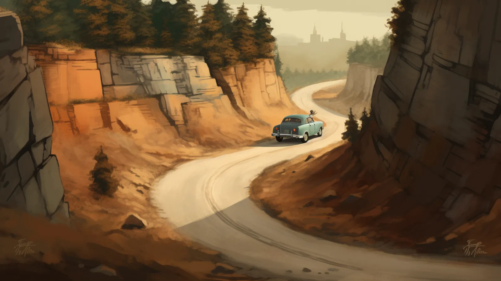 illustration for road