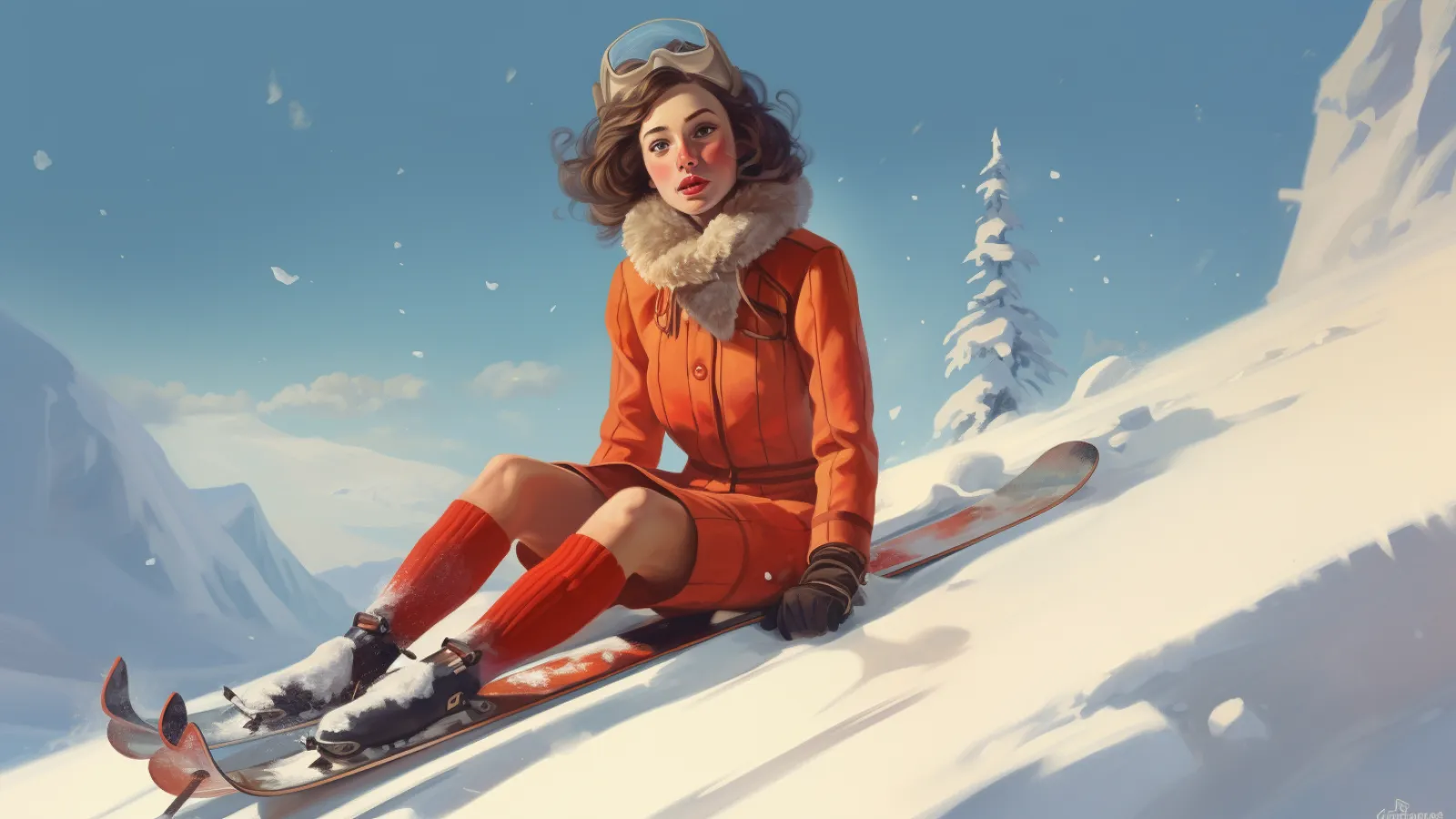 illustration for ski