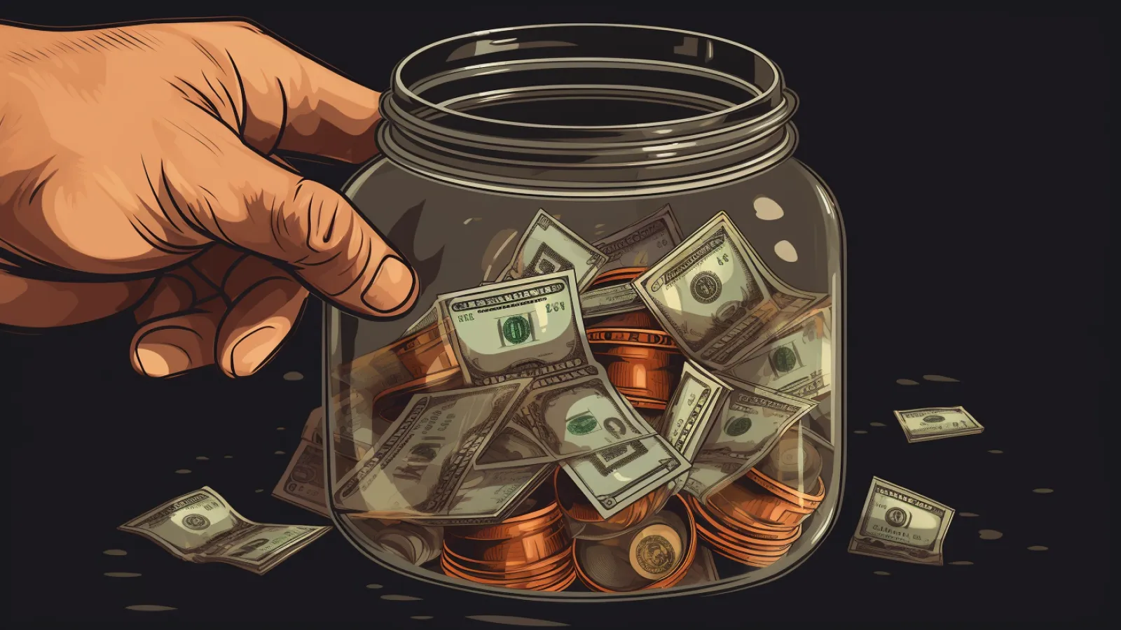 illustration for save for a rainy day
