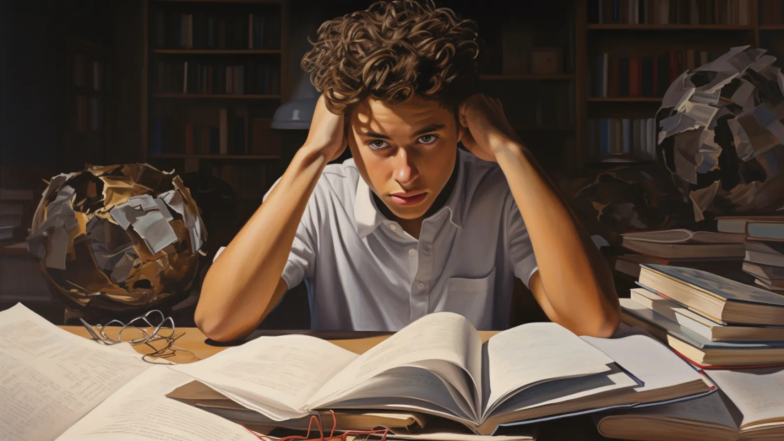 illustration for be over one's head