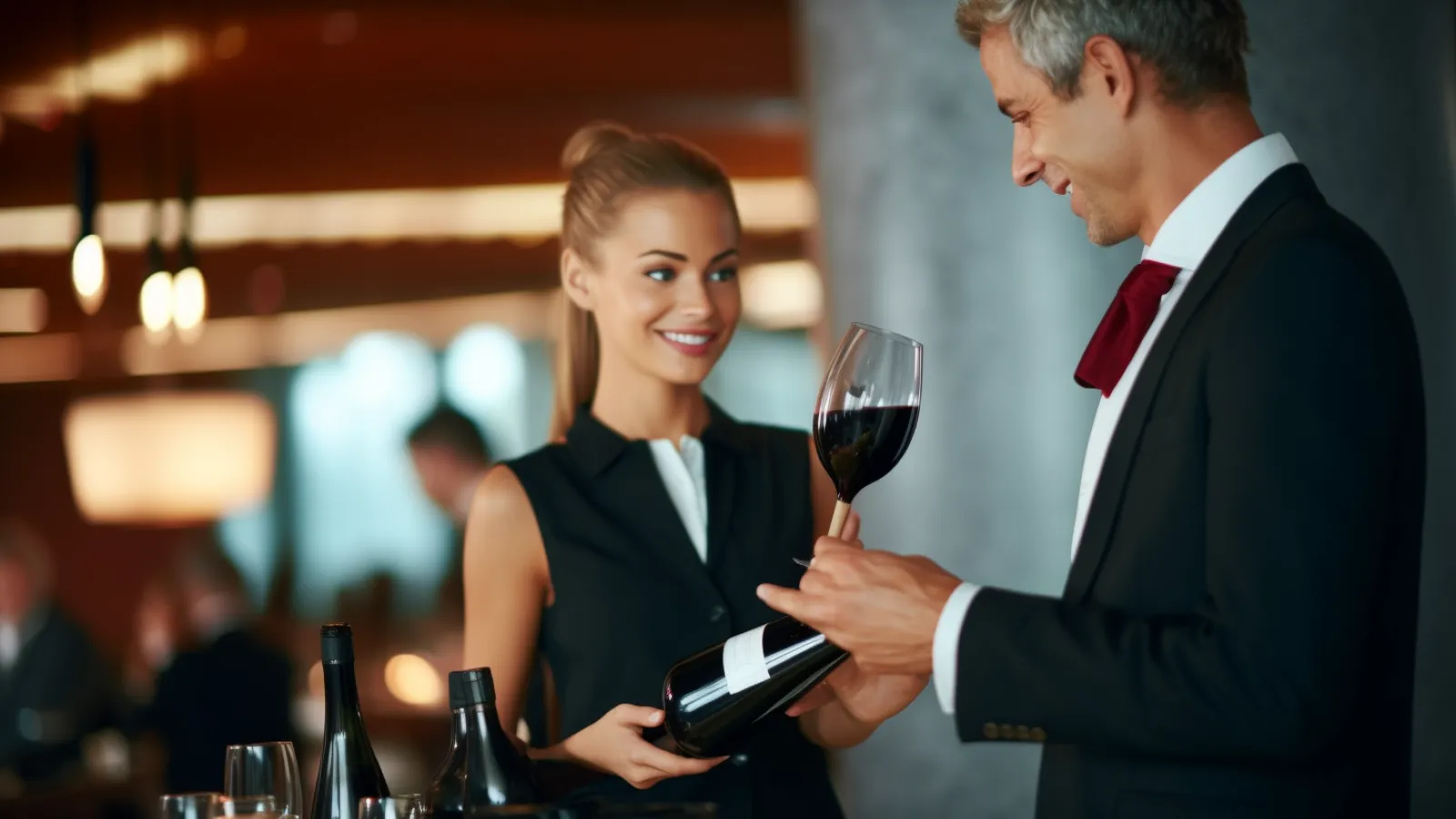 illustration for Our sommelier can assist you in choosing the perfect wine to complement your meal.