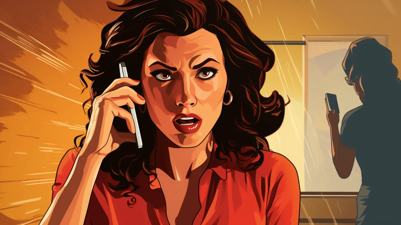 illustration for Don't ever call here again. / Don't ever call me again.