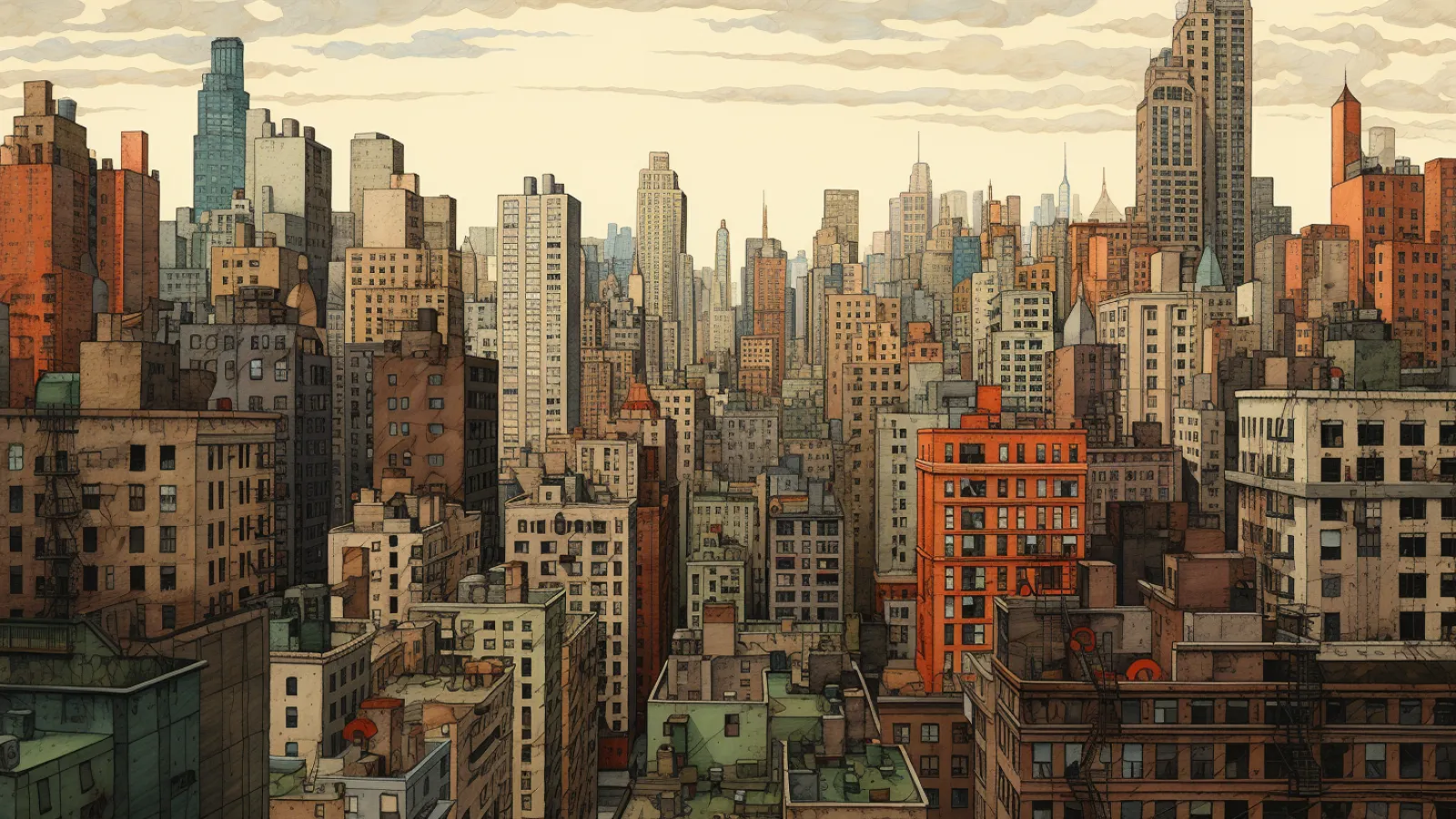 illustration for city
