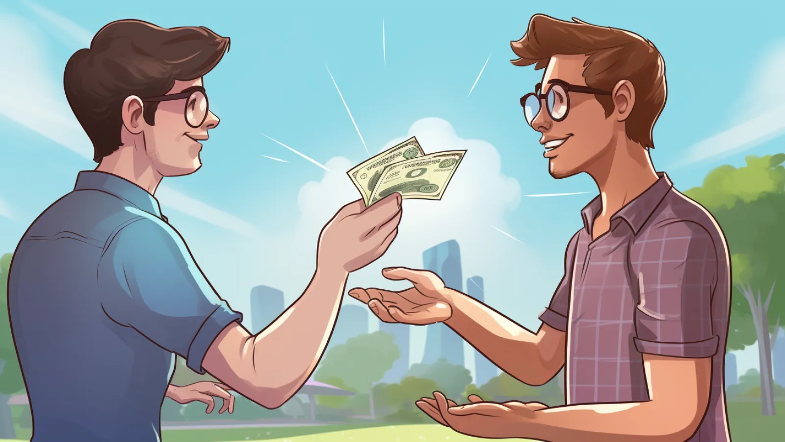 illustration for owe A to B