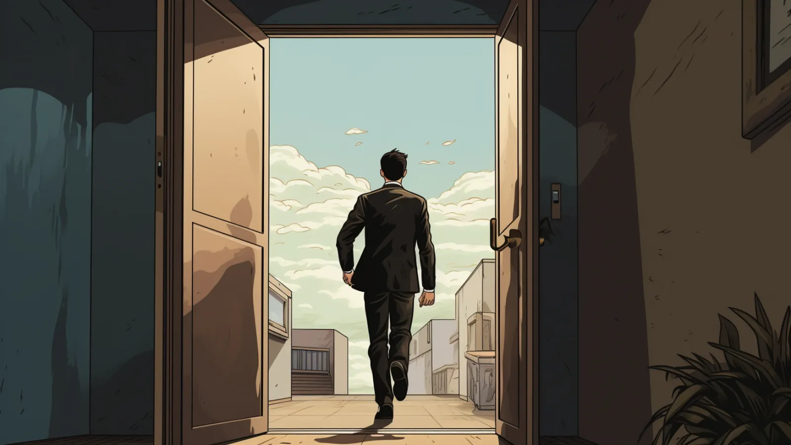 illustration for exit
