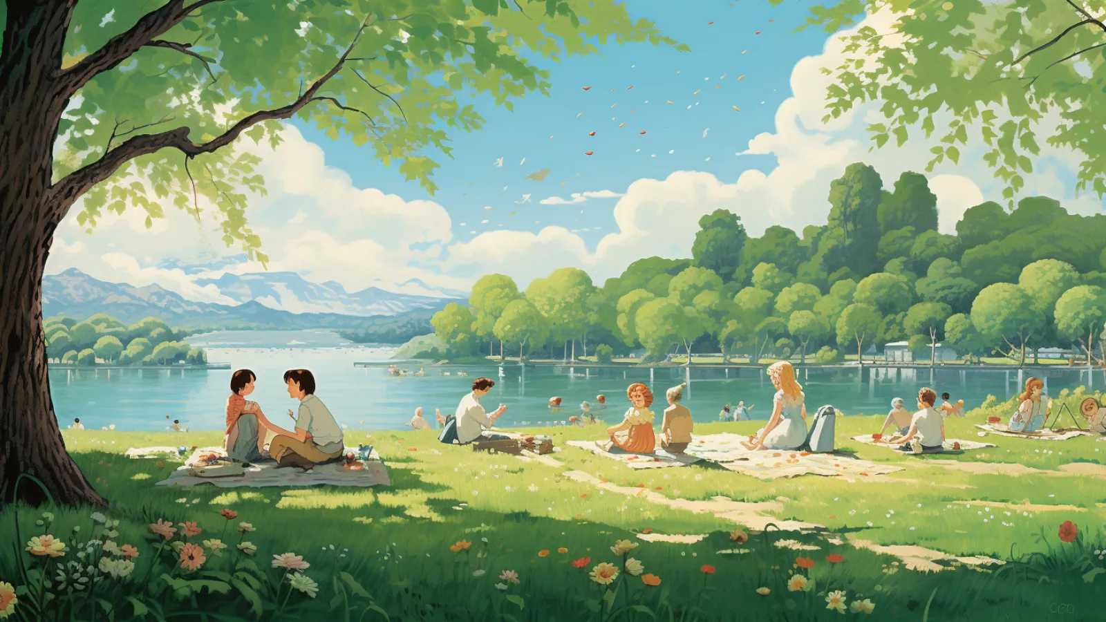 illustration for park