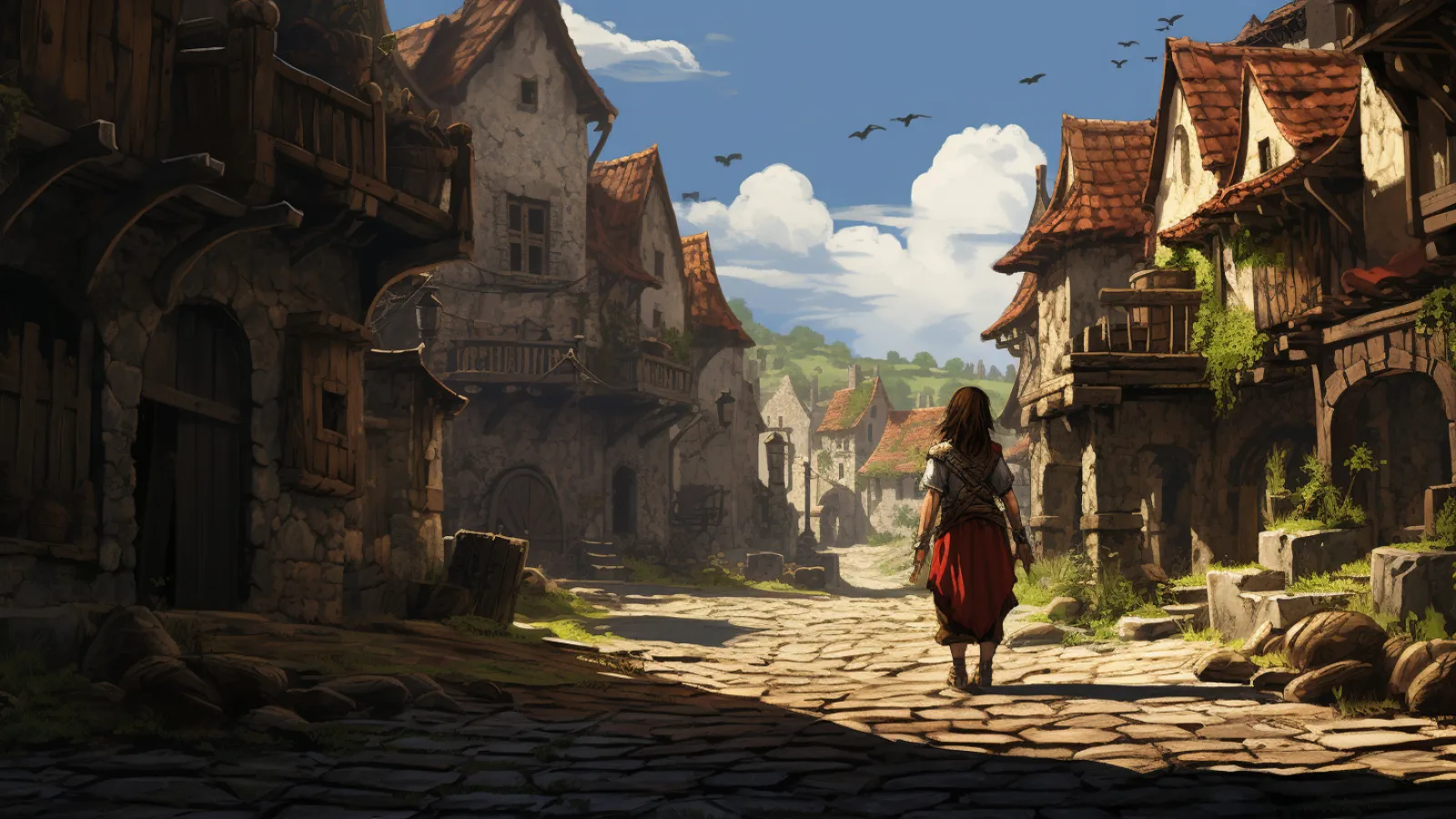 illustration for village